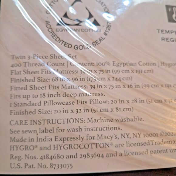 Charter Club Sleep Cool 3-Pc Egyptian Hygro Cotton Plum Twin Sheet Set - Picture 8 of 12